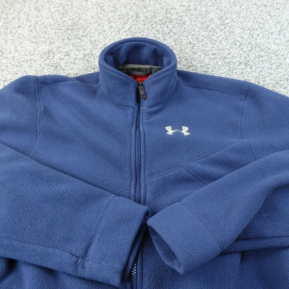 Under Armour Jacket Mens M Blue Full Zip Fleece Athletic‎ Outdoor Athletic Coat